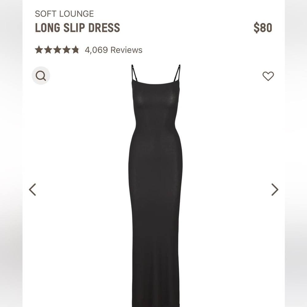 Skims Fits Everyone Long Slip Dress in Onyx
